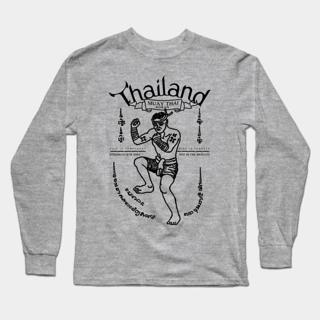 Muay Thai Boran Long Sleeve T-Shirt by KewaleeTee